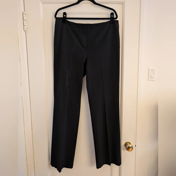 Cambio Wide leg Black Rhinestone Trousers size 16 - Picture 2 of 7